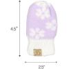 imageCC Baby Daisy Double Knit Skully Beanie and Gloves Set for Toddler with Faux Fur Pom PomLavender