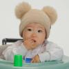 imageCC Baby Pom Pom Multicolored Beanie for Boys Girls Comfortable Soft Warm Infant Baby Knit Skully HatChenille Beige