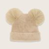imageCC Baby Pom Pom Multicolored Beanie for Boys Girls Comfortable Soft Warm Infant Baby Knit Skully HatChenille Beige