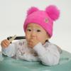 imageCC Baby Pom Pom Multicolored Beanie for Boys Girls Comfortable Soft Warm Infant Baby Knit Skully HatChenille Hot Pink
