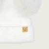 imageCC Baby Pom Pom Multicolored Beanie for Boys Girls Comfortable Soft Warm Infant Baby Knit Skully HatChenille Ivory