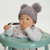 imageCC Baby Pom Pom Multicolored Beanie for Boys Girls Comfortable Soft Warm Infant Baby Knit Skully HatChenille Ltmelgrey