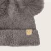 imageCC Baby Pom Pom Multicolored Beanie for Boys Girls Comfortable Soft Warm Infant Baby Knit Skully HatChenille Ltmelgrey