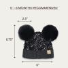 imageCC Baby Pom Pom Multicolored Beanie for Boys Girls Comfortable Soft Warm Infant Baby Knit Skully HatSequin Black