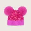 imageCC Baby Pom Pom Multicolored Beanie for Boys Girls Comfortable Soft Warm Infant Baby Knit Skully HatSequin Hot Pink