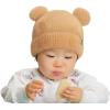 imageCC Baby Teddy Bear Ear Beanie for Boys Girls Comfortable Soft Warm Infant Baby Knit Skully HatTeddy Ear Camel