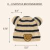 imageCC Baby Teddy Bear Ear Beanie for Boys Girls Comfortable Soft Warm Infant Baby Knit Skully HatTeddy Stripe Beige