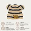imageCC Baby Teddy Bear Ear Beanie for Boys Girls Comfortable Soft Warm Infant Baby Knit Skully HatTeddy Stripe Beige