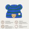 imageCC Baby Teddy Bear Ear Beanie for Boys Girls Comfortable Soft Warm Infant Baby Knit Skully HatTeddy Stripe Blue