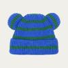 imageCC Baby Teddy Bear Ear Beanie for Boys Girls Comfortable Soft Warm Infant Baby Knit Skully HatTeddy Stripe Blue