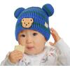 imageCC Baby Teddy Bear Ear Beanie for Boys Girls Comfortable Soft Warm Infant Baby Knit Skully HatTeddy Stripe Blue