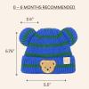 imageCC Baby Teddy Bear Ear Beanie for Boys Girls Comfortable Soft Warm Infant Baby Knit Skully HatTeddy Stripe Blue