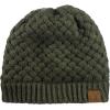 imageCC Basketweave Knit Warm Inner Lined Soft Stretch Skully Beanie HatDark Olive