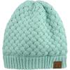 imageCC Basketweave Knit Warm Inner Lined Soft Stretch Skully Beanie HatMint