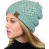 imageCC Basketweave Knit Warm Inner Lined Soft Stretch Skully Beanie HatMint