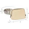 imageCC Belt Bag for Women Crossbody Fanny Pack with Adjustable Strap  Fashion Waist Pack Gifts BG4253 WhiteAztec StrapBeige