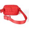 imageCC Belt Bag for Women Crossbody Fanny Pack with Adjustable Strap  Fashion Waist Pack Gifts BG4253 WhitePaddedRed