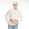 imageCC Belt Bag for Women Crossbody Fanny Pack with Adjustable Strap  Fashion Waist Pack Gifts BG4253 WhiteVegan Leather Woven  Camel