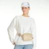 imageCC Belt Bag for Women Crossbody Fanny Pack with Adjustable Strap  Fashion Waist Pack Gifts BG4253 WhiteVegan Leather Woven  Champagne