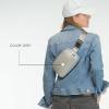 imageCC Belt Bag for Women Crossbody Fanny Pack with Adjustable Strap  Fashion Waist Pack Gifts BG4253 WhiteVegan Leather Woven  Grey
