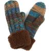 imageCC CC Super Thick Fuzzy Fleeced Lined Warm Winter Knitted Mittens GlovesMix Teal