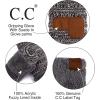 imageCC CC Super Thick Fuzzy Fleeced Lined Warm Winter Knitted Mittens GlovesQuad BlackGray