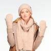 imageCC CC Super Thick Fuzzy Fleeced Lined Warm Winter Knitted Mittens GlovesRecycled Non Lined Boucle Beige