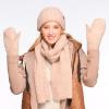 imageCC CC Super Thick Fuzzy Fleeced Lined Warm Winter Knitted Mittens GlovesRecycled Non Lined Boucle Beige