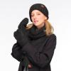 imageCC CC Super Thick Fuzzy Fleeced Lined Warm Winter Knitted Mittens GlovesRecycled Non Lined Boucle Black
