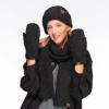 imageCC CC Super Thick Fuzzy Fleeced Lined Warm Winter Knitted Mittens GlovesRecycled Non Lined Boucle Black