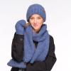 imageCC CC Super Thick Fuzzy Fleeced Lined Warm Winter Knitted Mittens GlovesRecycled Non Lined Boucle Blue