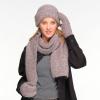 imageCC CC Super Thick Fuzzy Fleeced Lined Warm Winter Knitted Mittens GlovesRecycled Non Lined Boucle Lt Gray