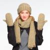 imageCC CC Super Thick Fuzzy Fleeced Lined Warm Winter Knitted Mittens GlovesRecycled Non Lined Boucle Olive