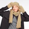 imageCC CC Super Thick Fuzzy Fleeced Lined Warm Winter Knitted Mittens GlovesRecycled Non Lined Boucle Olive