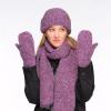 imageCC CC Super Thick Fuzzy Fleeced Lined Warm Winter Knitted Mittens GlovesRecycled Non Lined Boucle Purple