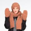 imageCC CC Super Thick Fuzzy Fleeced Lined Warm Winter Knitted Mittens GlovesRecycled Non Lined Boucle Rust