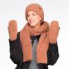imageCC CC Super Thick Fuzzy Fleeced Lined Warm Winter Knitted Mittens GlovesRecycled Non Lined Boucle Rust