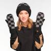 imageCC CC Super Thick Fuzzy Fleeced Lined Warm Winter Knitted Mittens GlovesRecycled Non Lined Checkered BlackDk Gray