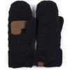 imageCC CC Super Thick Fuzzy Fleeced Lined Warm Winter Knitted Mittens GlovesSolid Black