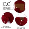 imageCC CC Super Thick Fuzzy Fleeced Lined Warm Winter Knitted Mittens GlovesSolid Red