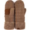 imageCC CC Super Thick Fuzzy Fleeced Lined Warm Winter Knitted Mittens GlovesSolid Taupe