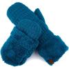 imageCC CC Super Thick Fuzzy Fleeced Lined Warm Winter Knitted Mittens GlovesSolid Teal