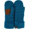 imageCC CC Super Thick Fuzzy Fleeced Lined Warm Winter Knitted Mittens GlovesSolid Teal