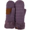 imageCC CC Super Thick Fuzzy Fleeced Lined Warm Winter Knitted Mittens GlovesSolid Violet