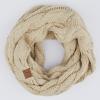 imageCC CC Winter Soft Matching Unisex Chunky Knit Cowl Loop Infinity ScarfBeige