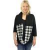 imageCC CC Winter Soft Matching Unisex Chunky Knit Cowl Loop Infinity ScarfBuffalo Plaid BlackWhite