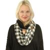 imageCC CC Winter Soft Matching Unisex Chunky Knit Cowl Loop Infinity ScarfBuffalo Plaid BlackWhite