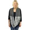 imageCC CC Winter Soft Matching Unisex Chunky Knit Cowl Loop Infinity ScarfBuffalo Plaid Dk Melange GrayWhite