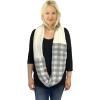 imageCC CC Winter Soft Matching Unisex Chunky Knit Cowl Loop Infinity ScarfBuffalo Plaid WhiteLt Melange Gray