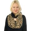 imageCC CC Winter Soft Matching Unisex Chunky Knit Cowl Loop Infinity ScarfLeopard Black